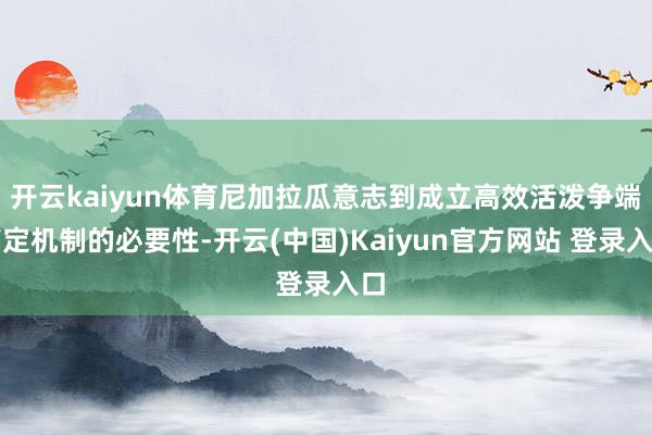 开云kaiyun体育尼加拉瓜意志到成立高效活泼争端搞定机制的必要性-开云(中国)Kaiyun官方网站 登录入口