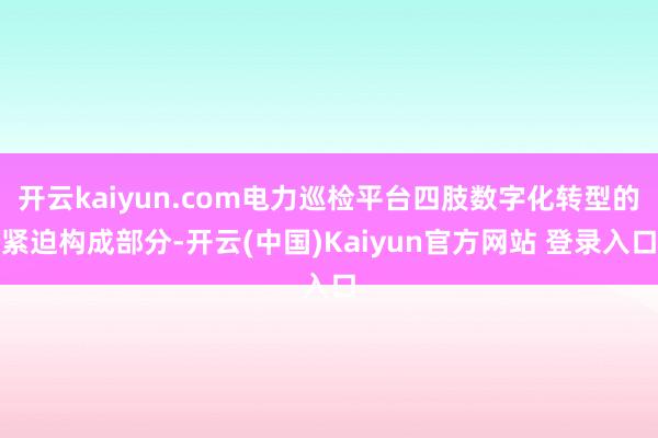 开云kaiyun.com电力巡检平台四肢数字化转型的紧迫构成部分-开云(中国)Kaiyun官方网站 登录入口
