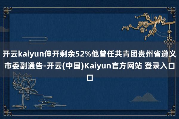 开云kaiyun伸开剩余52%他曾任共青团贵州省遵义市委副通告-开云(中国)Kaiyun官方网站 登录入口