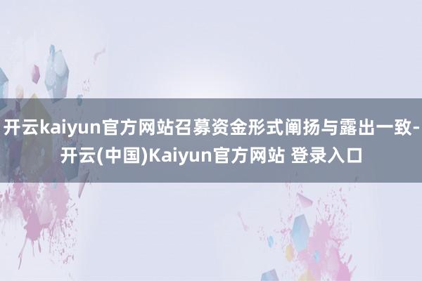 开云kaiyun官方网站召募资金形式阐扬与露出一致-开云(中国)Kaiyun官方网站 登录入口