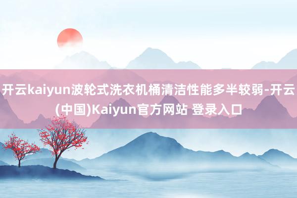 开云kaiyun波轮式洗衣机桶清洁性能多半较弱-开云(中国)Kaiyun官方网站 登录入口