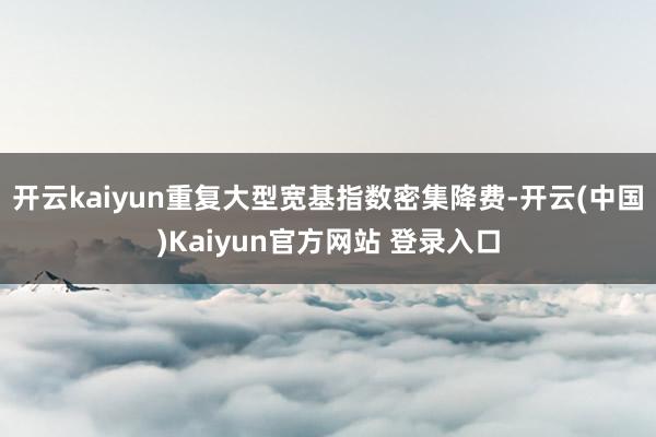 开云kaiyun重复大型宽基指数密集降费-开云(中国)Kaiyun官方网站 登录入口
