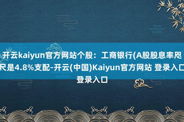开云kaiyun官方网站个股:工商银行(A股股息率咫尺是4.8%支配-开云(中国)Kaiyun官方网站 登录入口