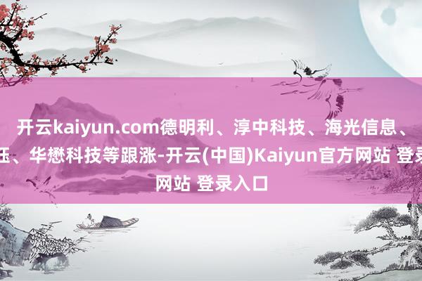 开云kaiyun.com德明利、淳中科技、海光信息、天德钰、华懋科技等跟涨-开云(中国)Kaiyun官方网站 登录入口