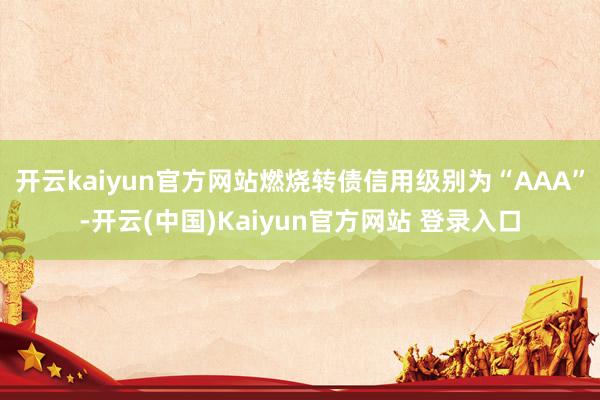 开云kaiyun官方网站燃烧转债信用级别为“AAA”-开云(中国)Kaiyun官方网站 登录入口