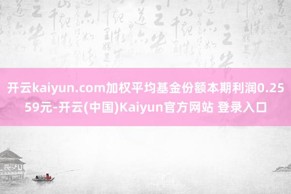开云kaiyun.com加权平均基金份额本期利润0.2559元-开云(中国)Kaiyun官方网站 登录入口