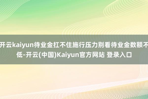 开云kaiyun待业金扛不住施行压力别看待业金数额不低-开云(中国)Kaiyun官方网站 登录入口